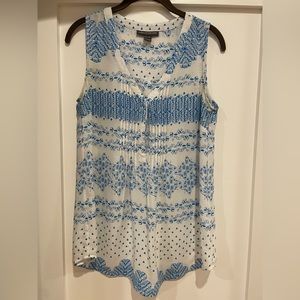 Maternity Size S blue & white print dressy tank. Can be worn for all trimesters